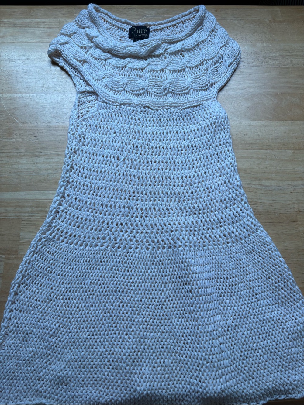 Pur Woman Dresses Midi Cream Knit Sleeveless Dress
